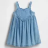 Vestito canotta con cuore in denim per neonato & bebè