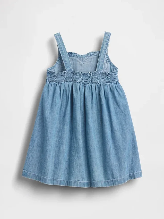Vestito canotta con cuore in denim per neonato & bebè