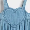 Vestito canotta con cuore in denim per neonato & bebè