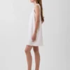 Vestito con carré all’uncinetto in misto lino