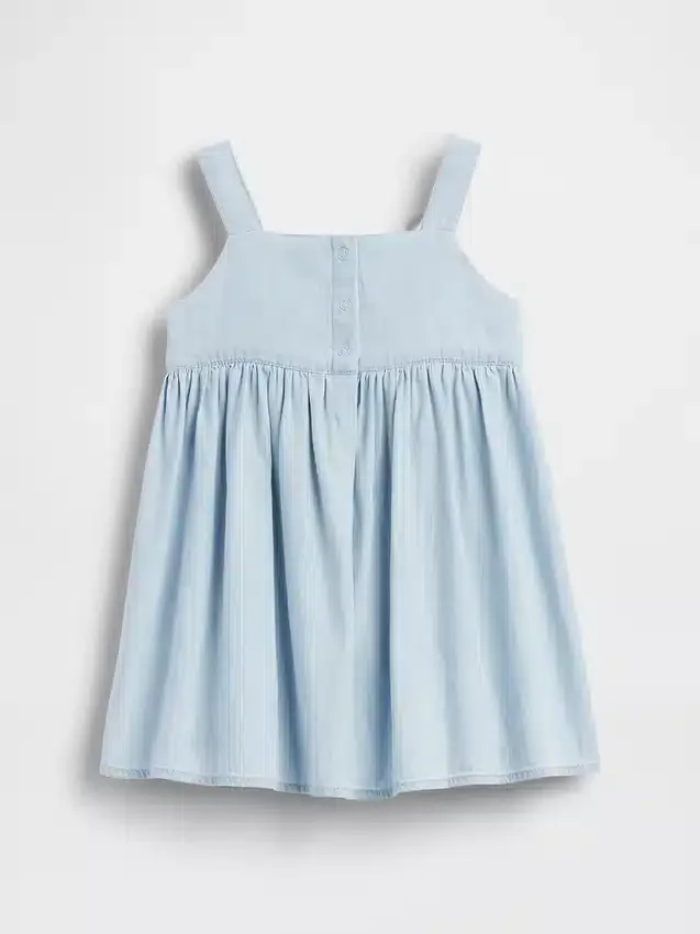 Vestito con fiocco in denim per neonato & bebè
