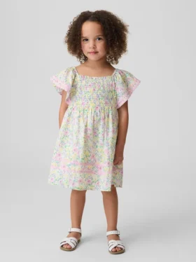 Vestito con maniche svolazzanti e smock per neonato & bebè