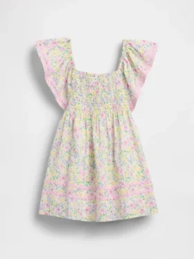 Vestito con maniche svolazzanti e smock per neonato & bebè