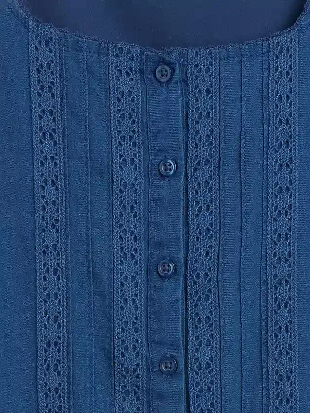 Vestito da bambina con maniche svolazzanti e bordi in pizzo