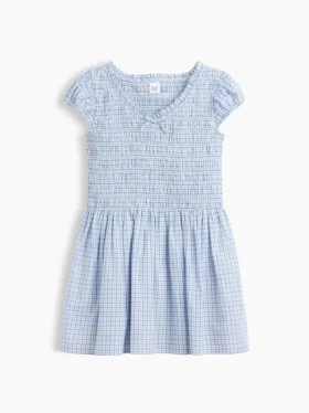 Vestito da bambina con stampa e smock