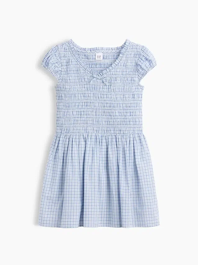 Vestito da bambina con stampa e smock