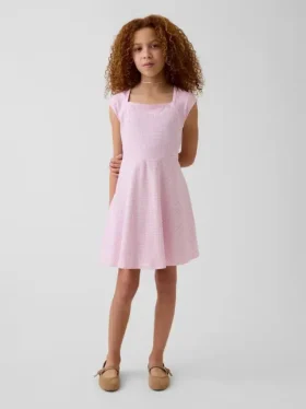 Vestito da bambina in jersey con scollo quadrato