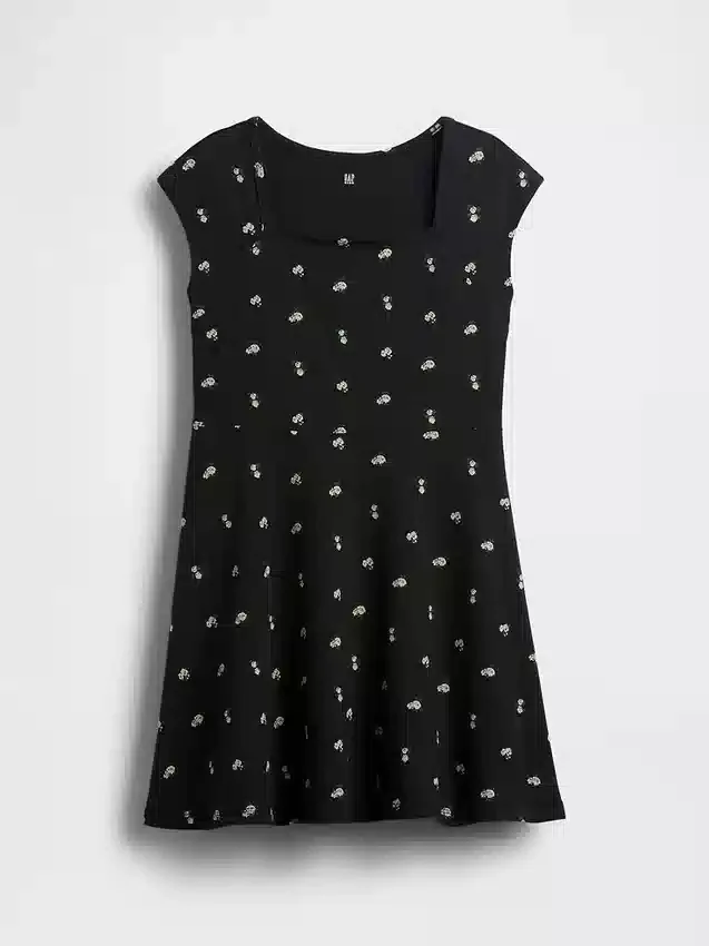 Vestito da bambina in jersey con scollo quadrato