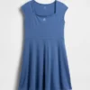 Vestito da bambina in jersey con scollo quadrato