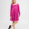 Vestito da bambina in velluto con vita impero