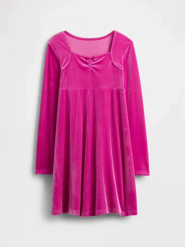 Vestito da bambina in velluto con vita impero
