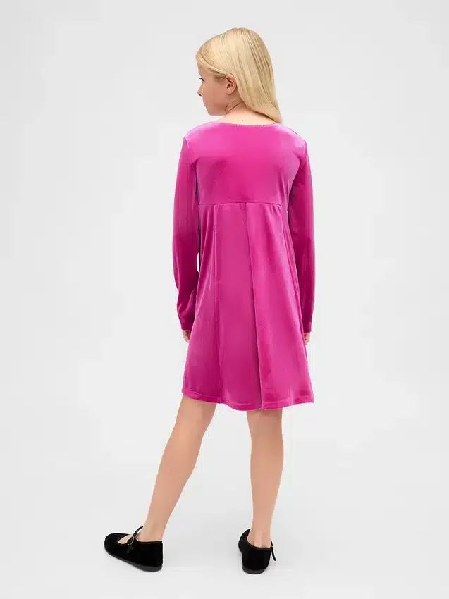 Vestito da bambina in velluto con vita impero