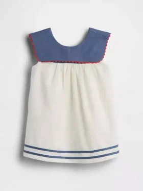Vestito da marinaio in lino e cotone per neonati