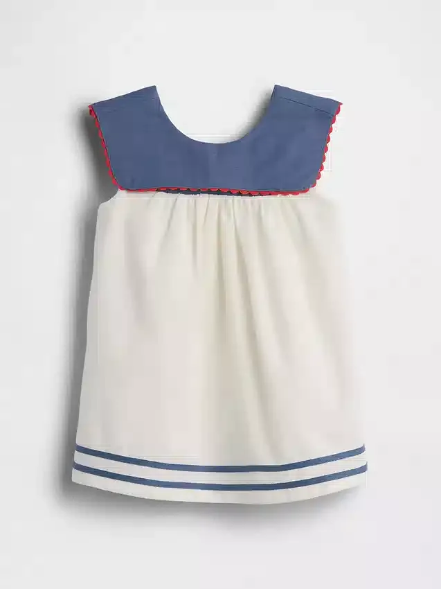 Vestito da marinaio in lino e cotone per neonati
