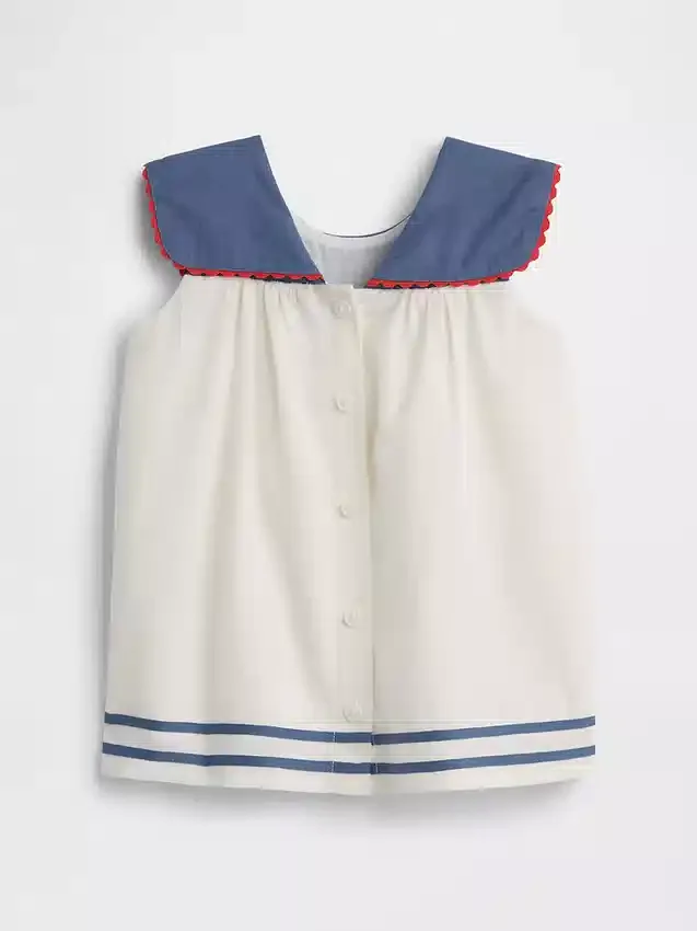 Vestito da marinaio in lino e cotone per neonati