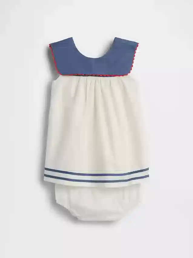 Vestito da marinaio in lino e cotone per neonati