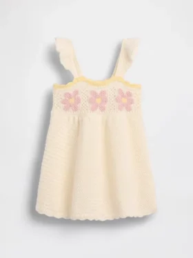 Vestito da neonato con fiori all’uncinetto