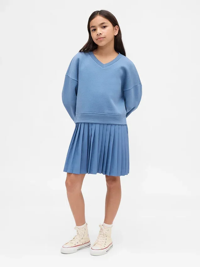 Vestito felpato plissettato Vintagesoft per bambini