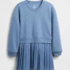 Vestito felpato plissettato Vintagesoft per bambini