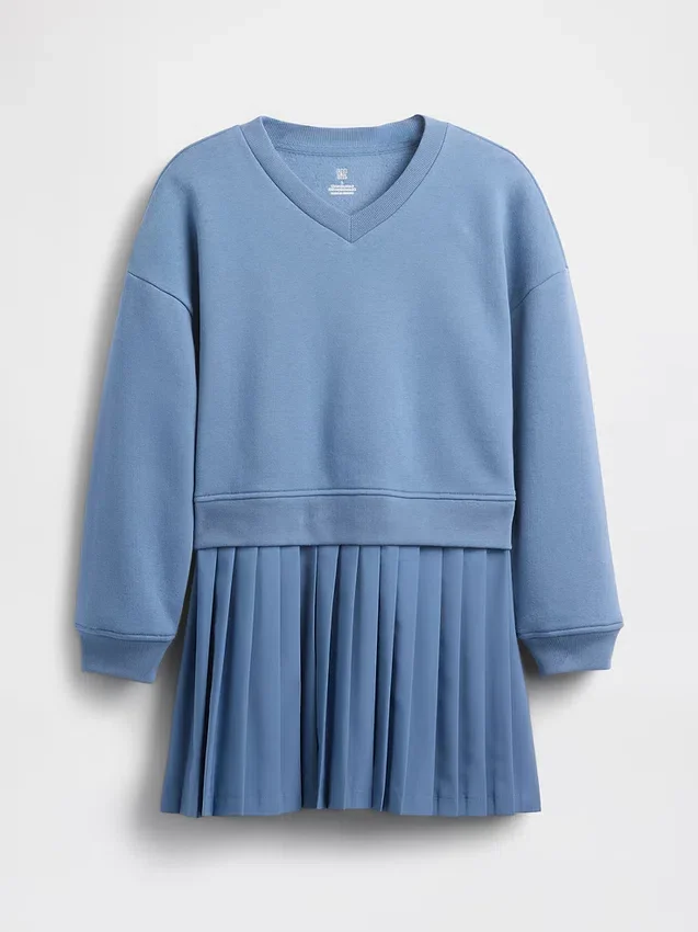 Vestito felpato plissettato Vintagesoft per bambini