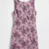 Vestito floreale con scollo a barchetta e schiena scoperta