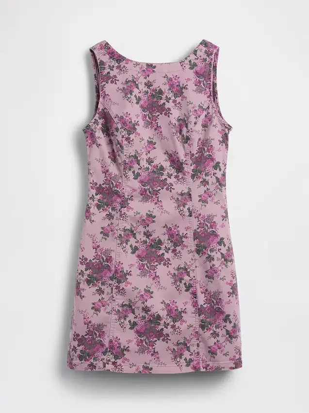 Vestito floreale con scollo a barchetta e schiena scoperta