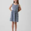 Vestito in denim a quadretti per bambini