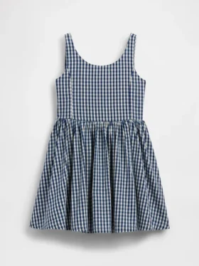 Vestito in denim a quadretti per bambini
