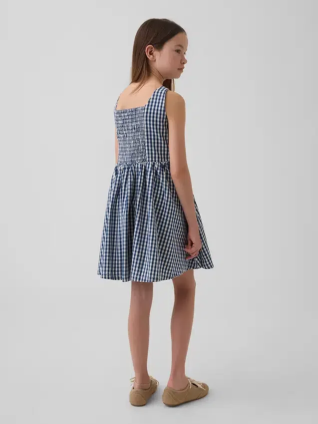 Vestito in denim a quadretti per bambini