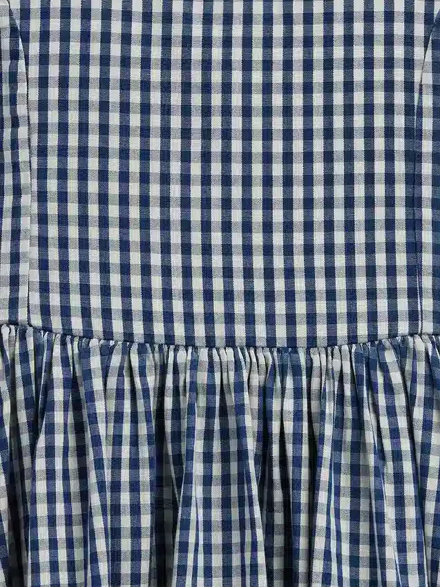 Vestito in denim a quadretti per bambini