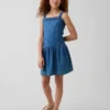 Vestito in denim a vita bassa per bambini