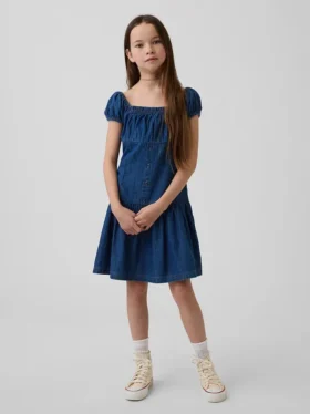 Vestito in denim a vita bassa per bambini
