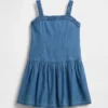 Vestito in denim a vita bassa per bambini