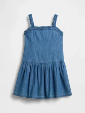 Vestito in denim a vita bassa per bambini