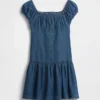 Vestito in denim a vita bassa per bambini