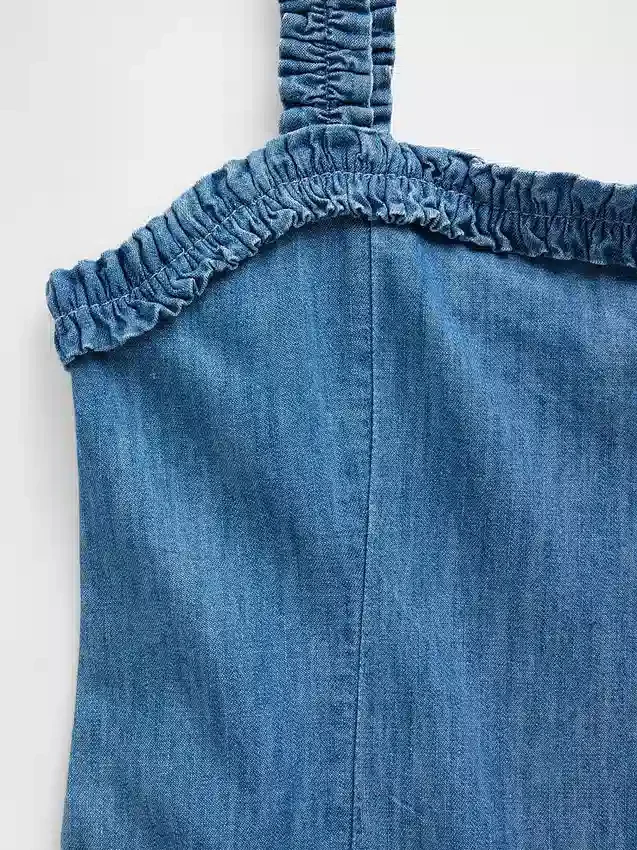 Vestito in denim a vita bassa per bambini