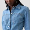 Vestito in denim con chiusura frontale a bottoni