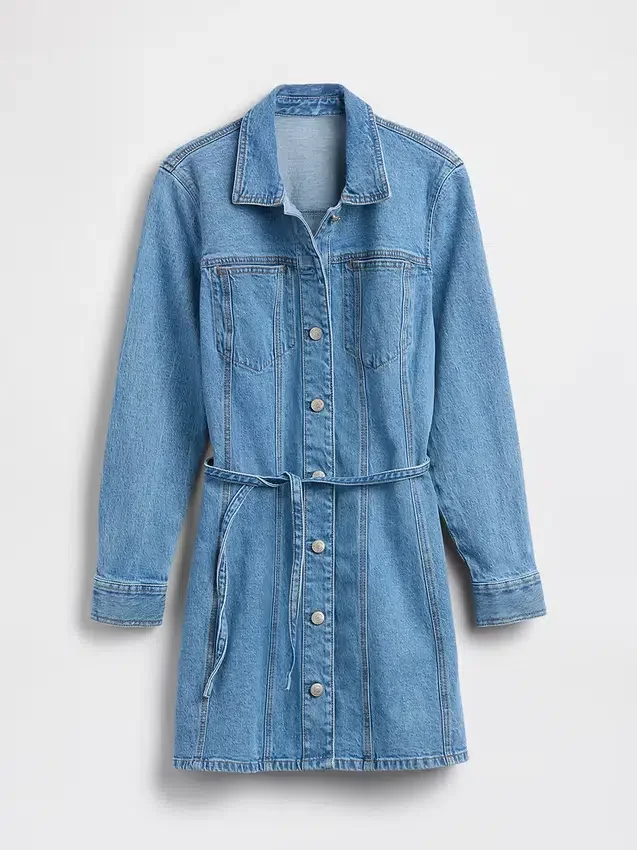 Vestito in denim con chiusura frontale a bottoni