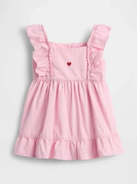 Vestito in denim con cuore per neonati