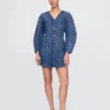 Vestito in denim con maniche a campana