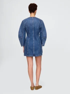 Vestito in denim con maniche a campana
