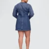 Vestito in denim con maniche a campana