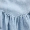 Vestito in denim con maniche svolazzanti e scollo a cuore