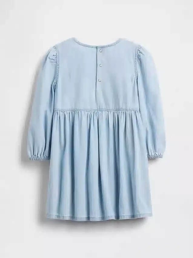 Vestito in denim con volant a forma di cuore per neonato & bebè