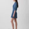 Vestito in denim morbidissimo con maniche a sbuffo