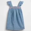 Vestito in denim ricamato per neonato & bebè