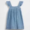 Vestito in denim ricamato per neonato & bebè