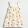 Vestito in garza di cotone con motivo di girasoli per neonato & bebè