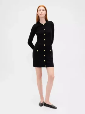 Vestito in maglia a coste CashSoft con tasche