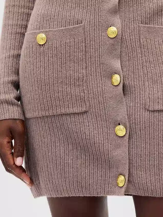 Vestito in maglia a coste CashSoft con tasche